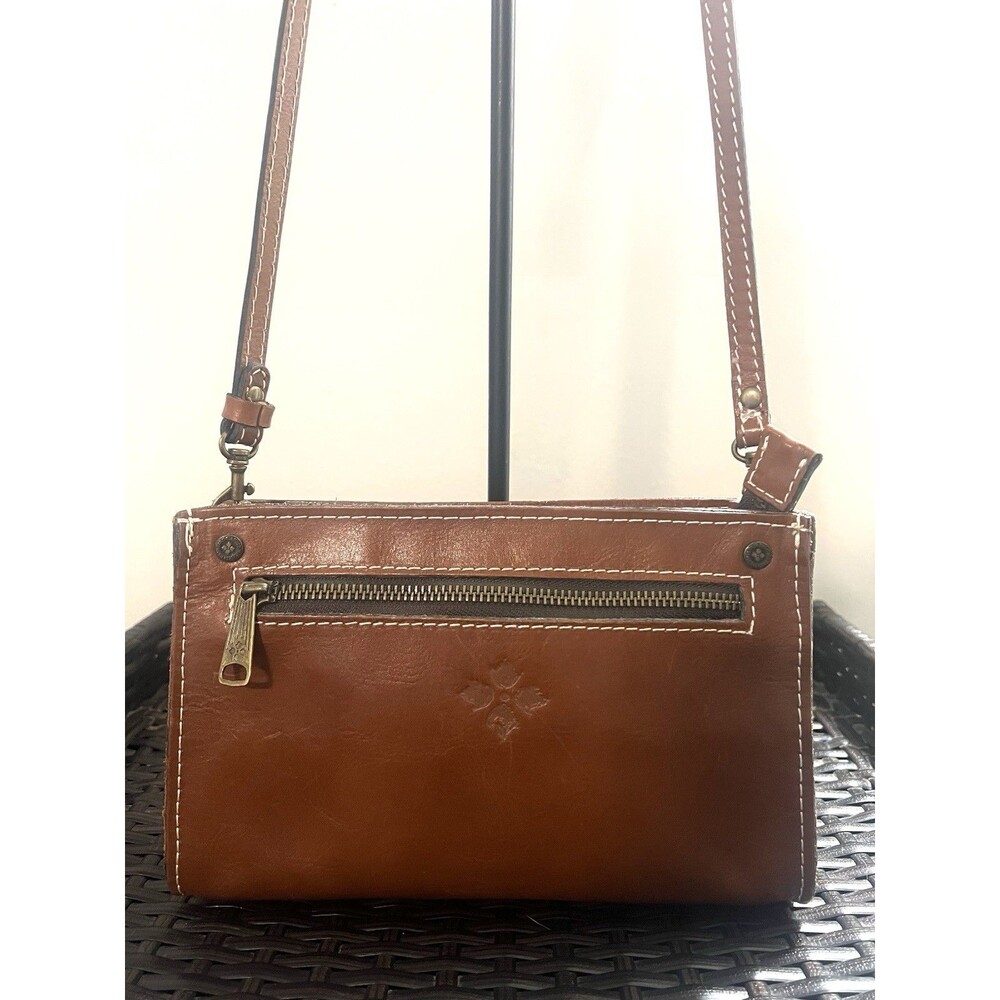 Patricia Nash Turati Tan Leather Crossbody Bag Heritage Zip Western Boho Purse